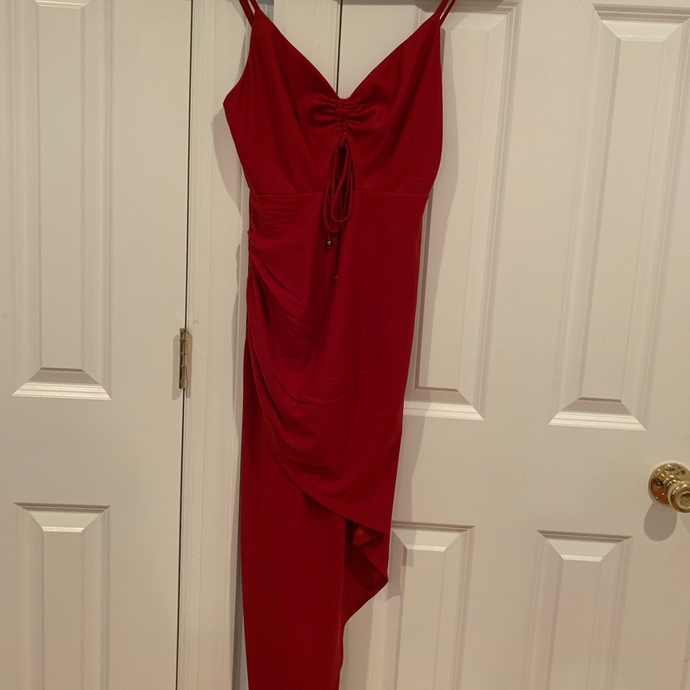 Red long dress